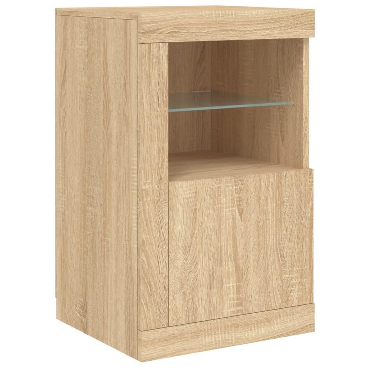VIDAXL Armoire laterale avec lumieres LED chene sonoma