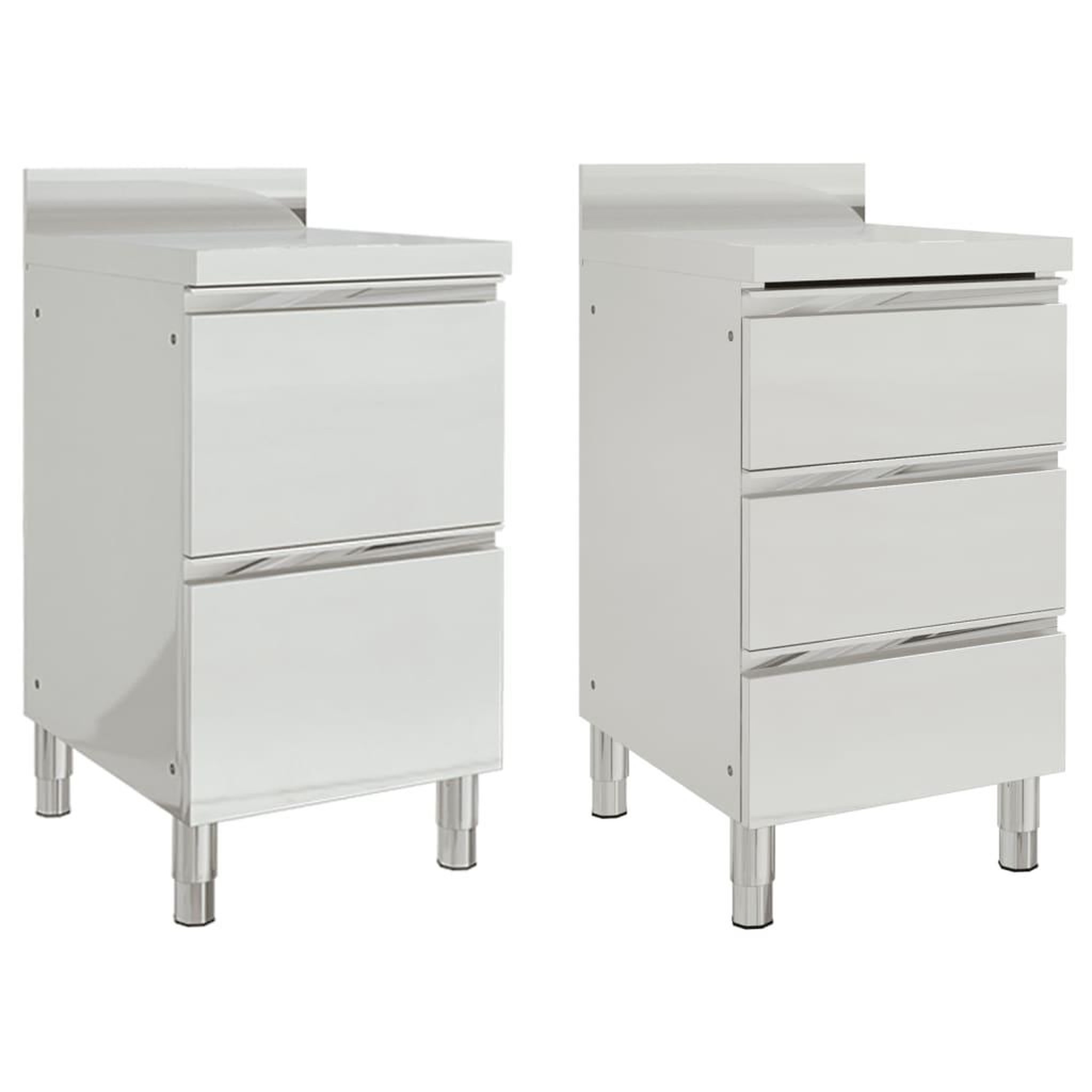 VIDAXL Armoires de cuisine commerciale 2 pcs Acier inoxydable