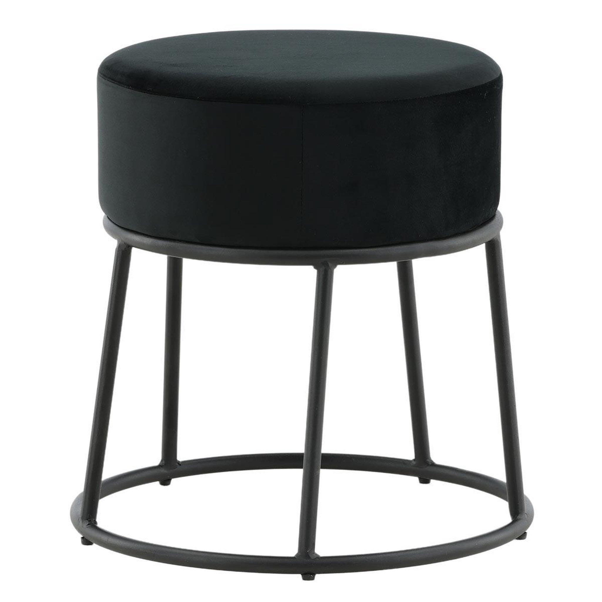 Paris Prix Pouf design en velours  petra  46cm noir