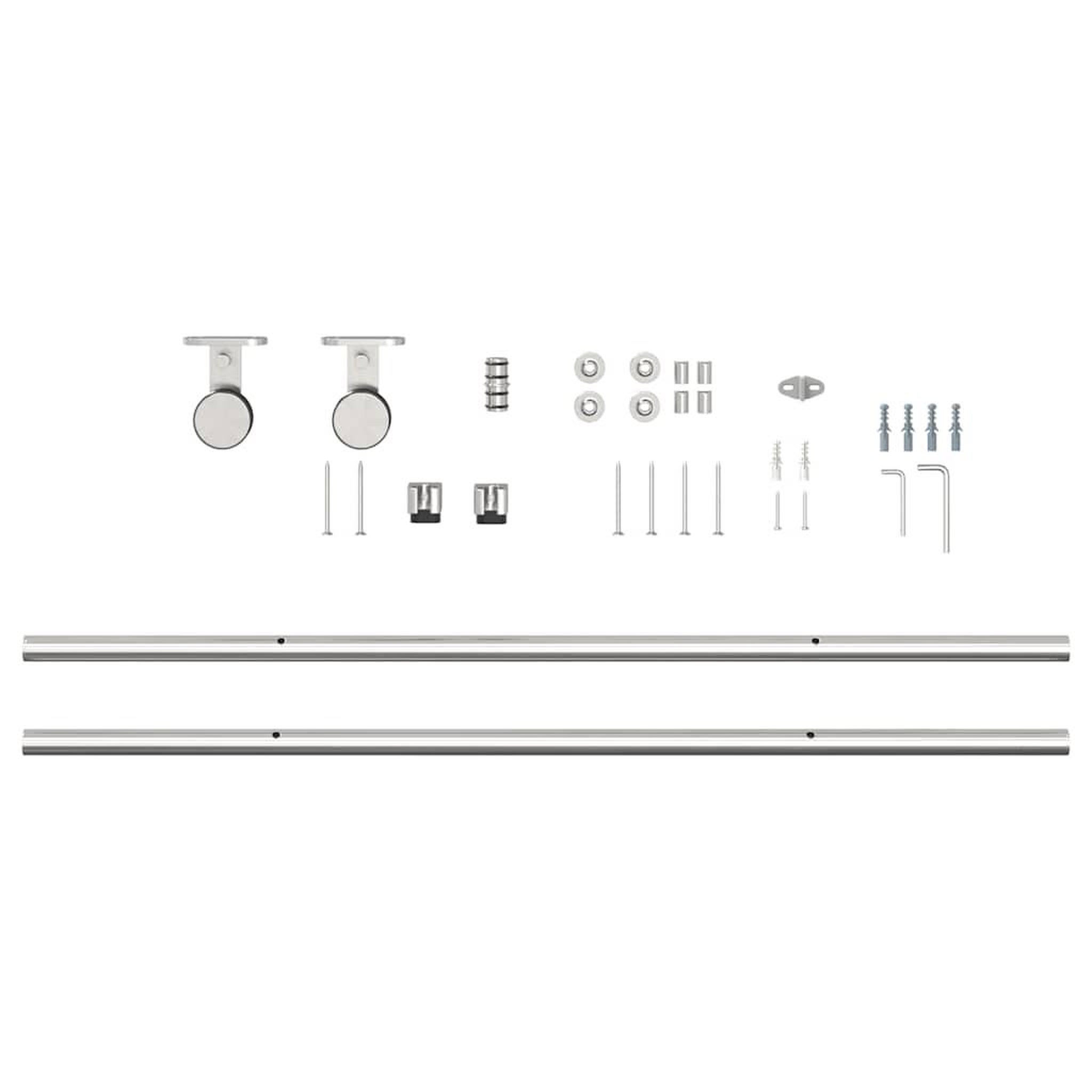 Voir la diapositive 5 : VIDAXL Kit fixation porte coulissante 200 cm Acier inoxydable Argente