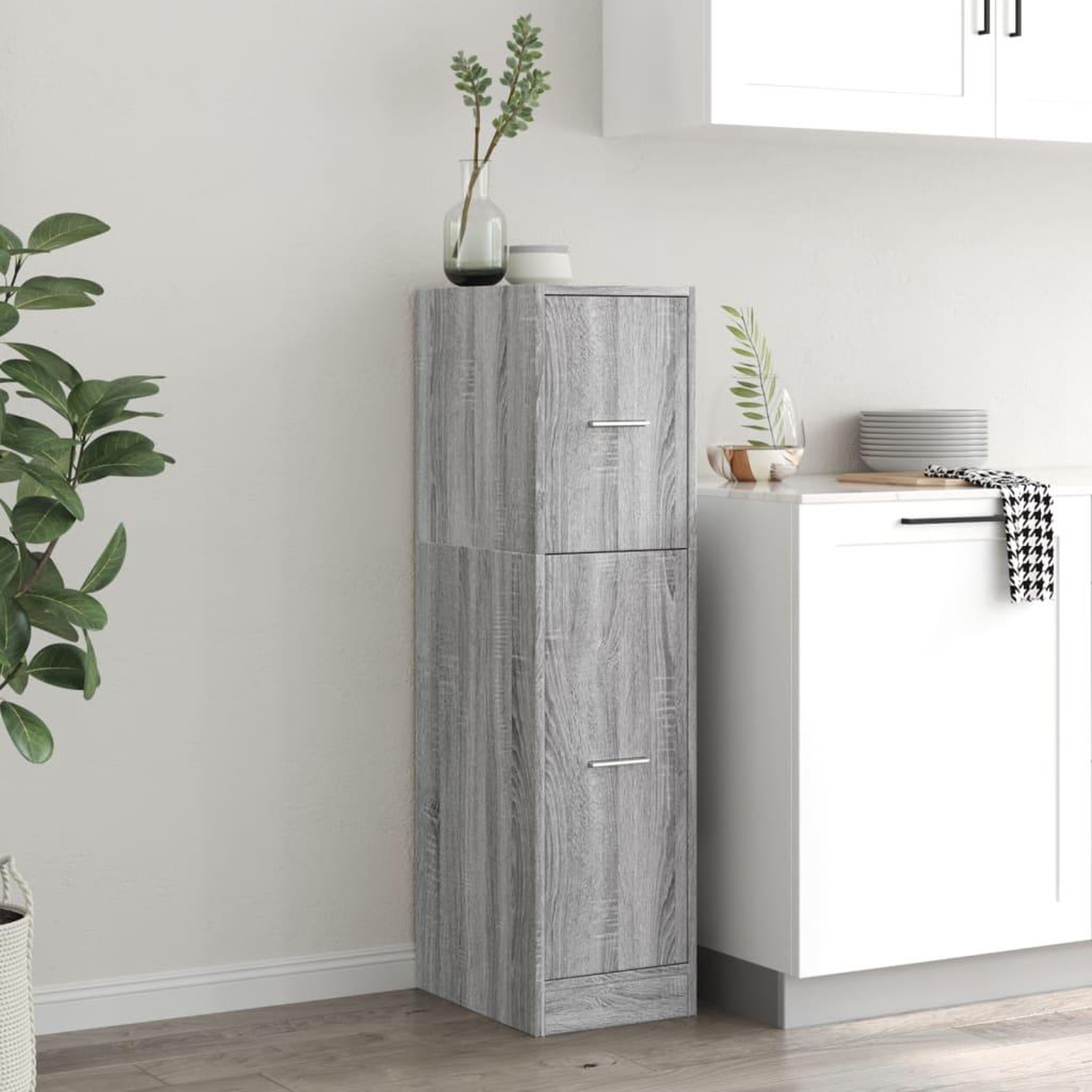 Voir la diapositive 4 : VIDAXL Armoire apothicaire sonoma gris 30x41x118 cm bois d'ingenierie