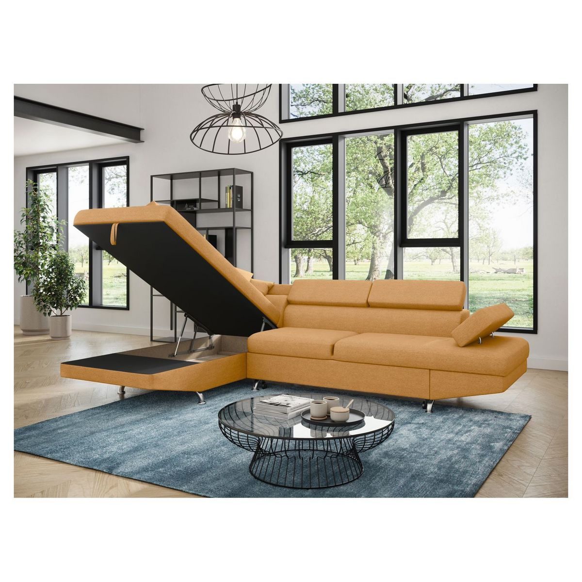 Canapé d'angle gauche convertible 4 à 5 places CHICAGO