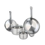 ELO Ensemble de 2 Poêles de cuisson 24 et 32 cm et 2 faitouts 16 et 20 cm Elo Profi Brillant