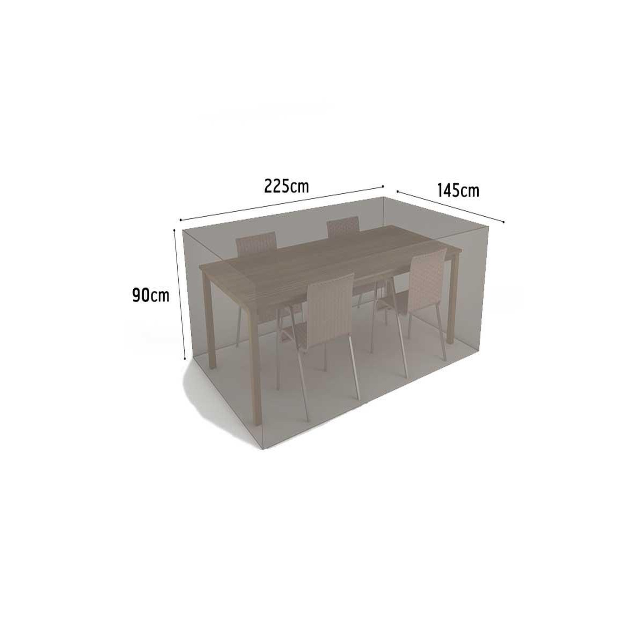 Voir la diapositive 3 : Nortene Housse de protection pour table rectangulaire + 4 chaises covertop - taupe - 225 x 145 x 90 cm