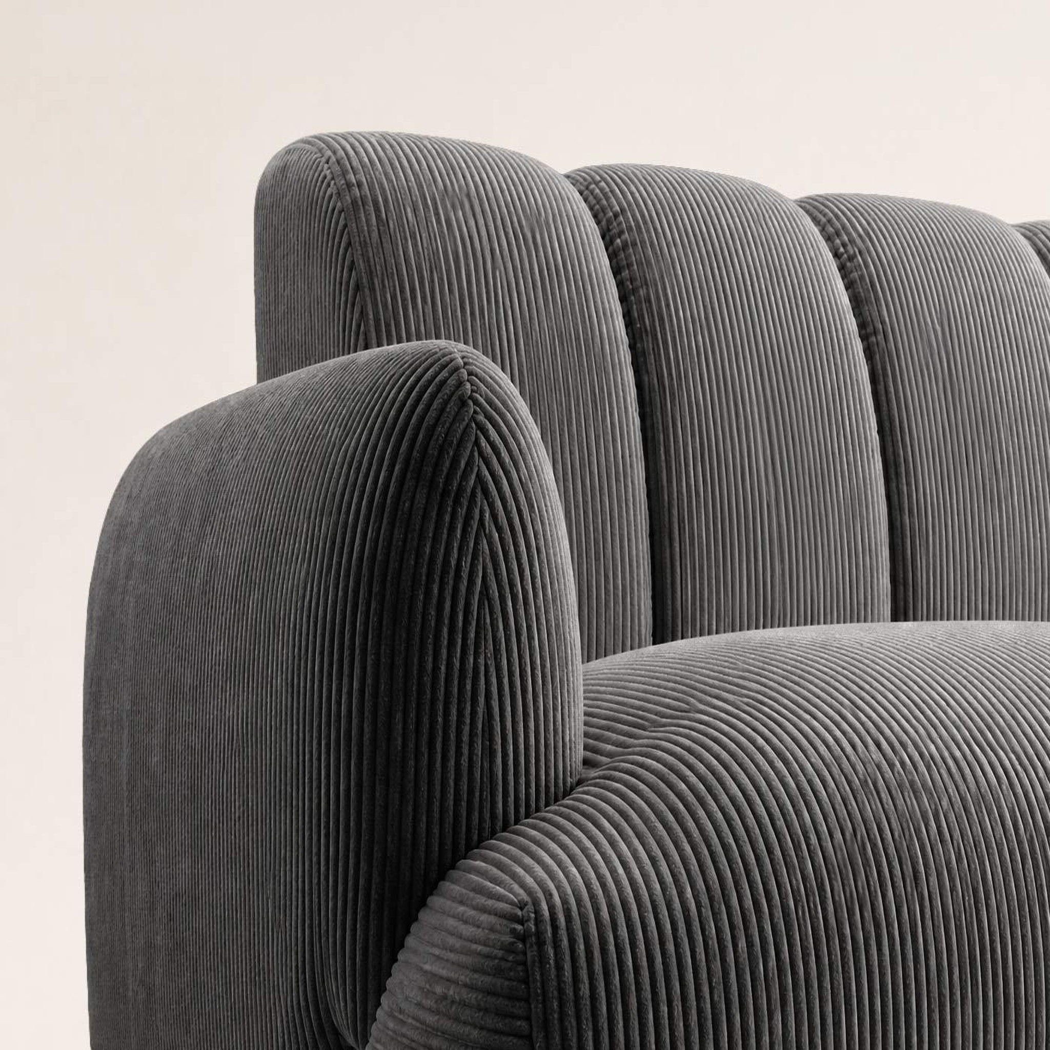 Voir la diapositive 4 : BEST MOBILIER Luigi - canapé droit 3 places en velours côtelé