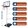 Voir la diapositive 5 : BUMBER Panier de Basket sur Pied Mobile  Charlotte  Hauteur Réglable de 2,1m a 2,6m