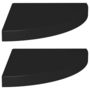Voir la diapositive 2 : VIDAXL Etageres d'angle flottantes 2 pcs noir 35x35x3,8 cm MDF
