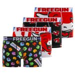 FREEGUN Lot de 4 boxers homme en coton la Vache qui Rit. Coloris disponibles : Rouge