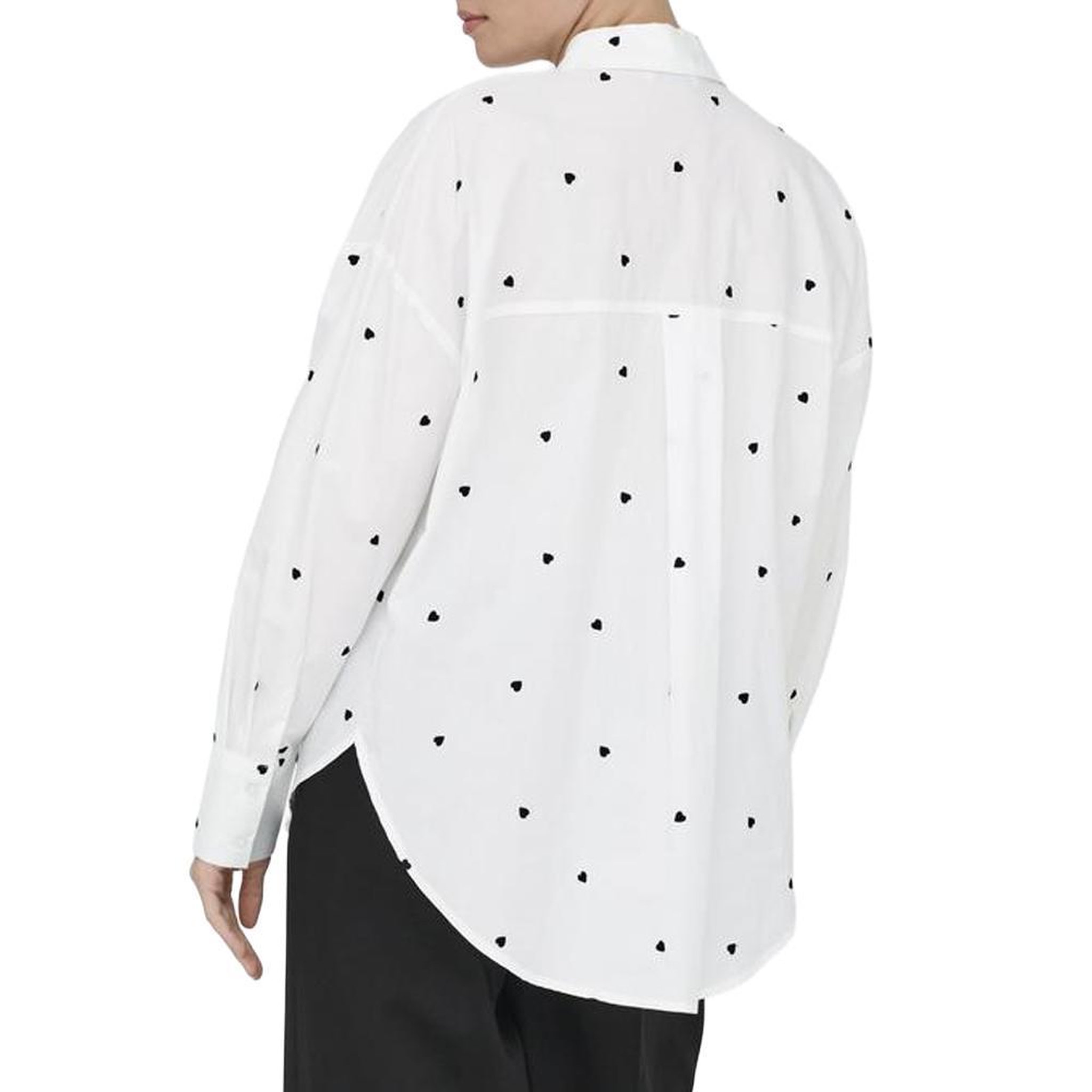 Voir la diapositive 2 : JACQUELINE DE YONG Chemise Blanche Brodés Cœur Noir Femme Blanc JDY Nelly