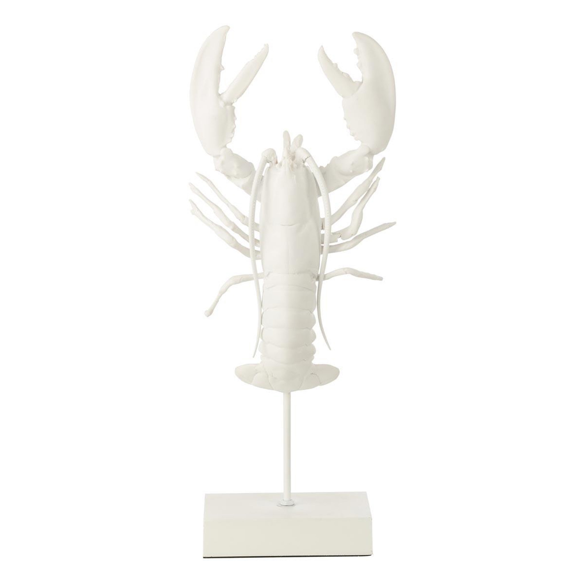 J-LINE Statue homard en résine  amos  57cm blanc