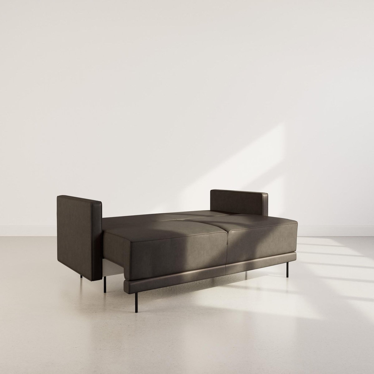 LISA DESIGN Charlie - canapé droit 3 places convertible avec coffre en simili