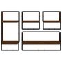 Voir la diapositive 4 : VIDAXL Ensemble d'etageres murales avec barres 4 pcs chene marron