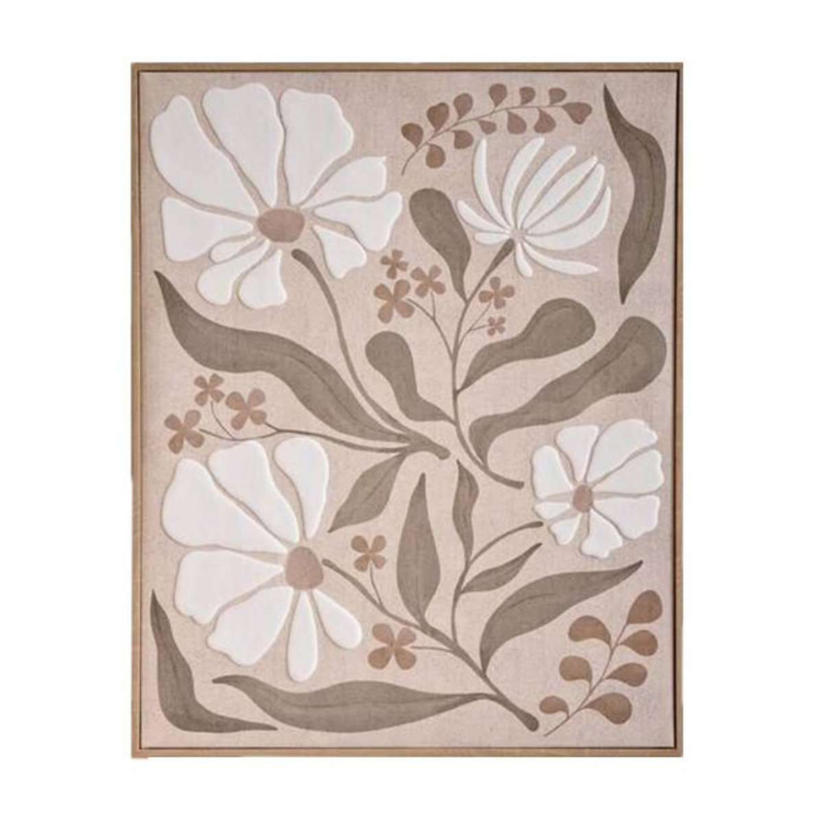 ATMOSPHERA Toile Imprimée Fleur  Esmée  40x50cm Kaki