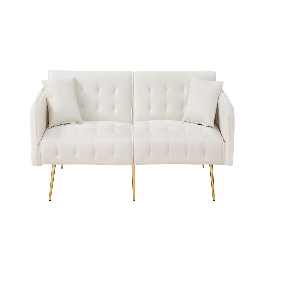 MERAX Canapé droit convertible 2 pl velours