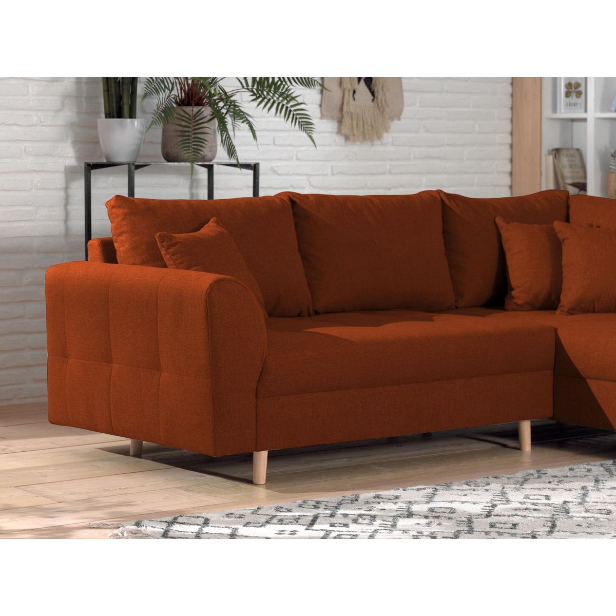 LISA DESIGN Rune - canapé d'angle - avec pouf d'appoint - 4 places - style scandinave - droit