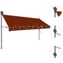 Voir la diapositive 3 : VIDAXL Auvent manuel retractable avec LED 350 cm Orange et marron