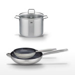 ELO Lot Poêles céramique 24cm & 32cm Elo Profi Therm Platinum avec Faitout 26cm