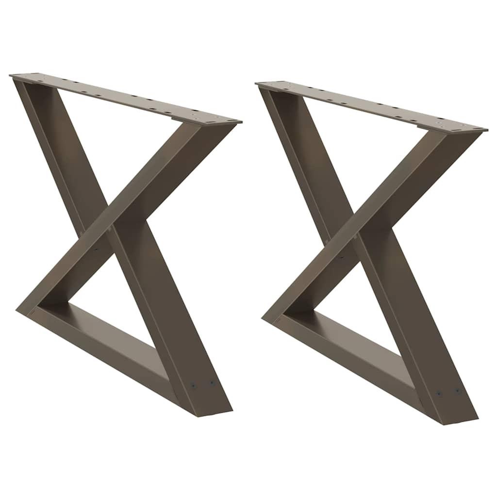Voir la diapositive 2 : VIDAXL Pieds de table basse 2pcs acier naturel 70x(42-43,3)cm