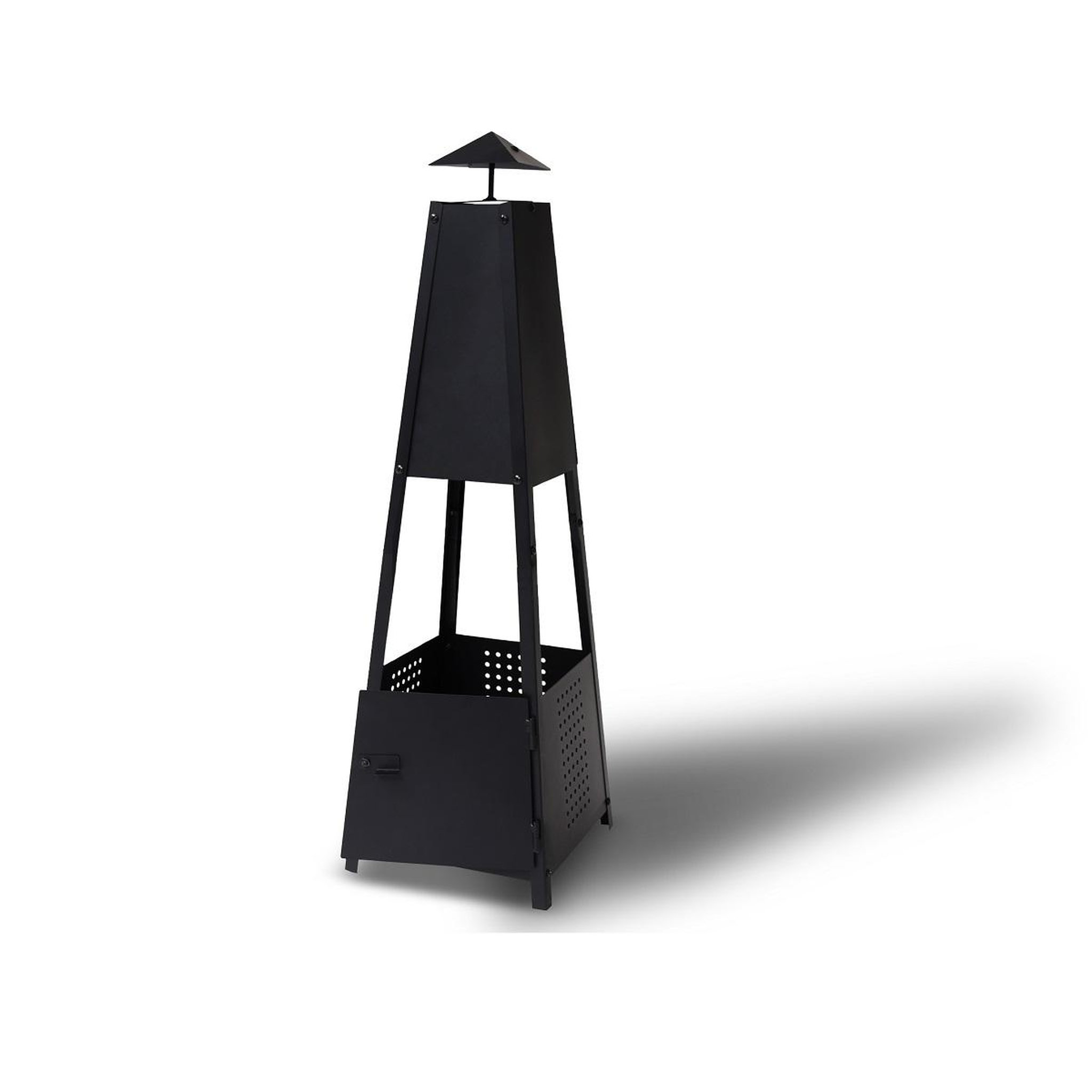 Voir la diapositive 2 : Brasero pyramide acier 25,5x30x25 cm MAYA