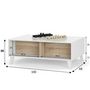 Voir la diapositive 3 : VS VENTA-STOCK Table Basse Relevable Kira Couleur Chêne/Blanc, 100 cm Largeur