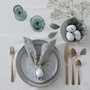 Voir la diapositive 4 : ATMOSPHERA Lot de 4 Serviettes de Table  Chambray  40x40cm Gris Clair