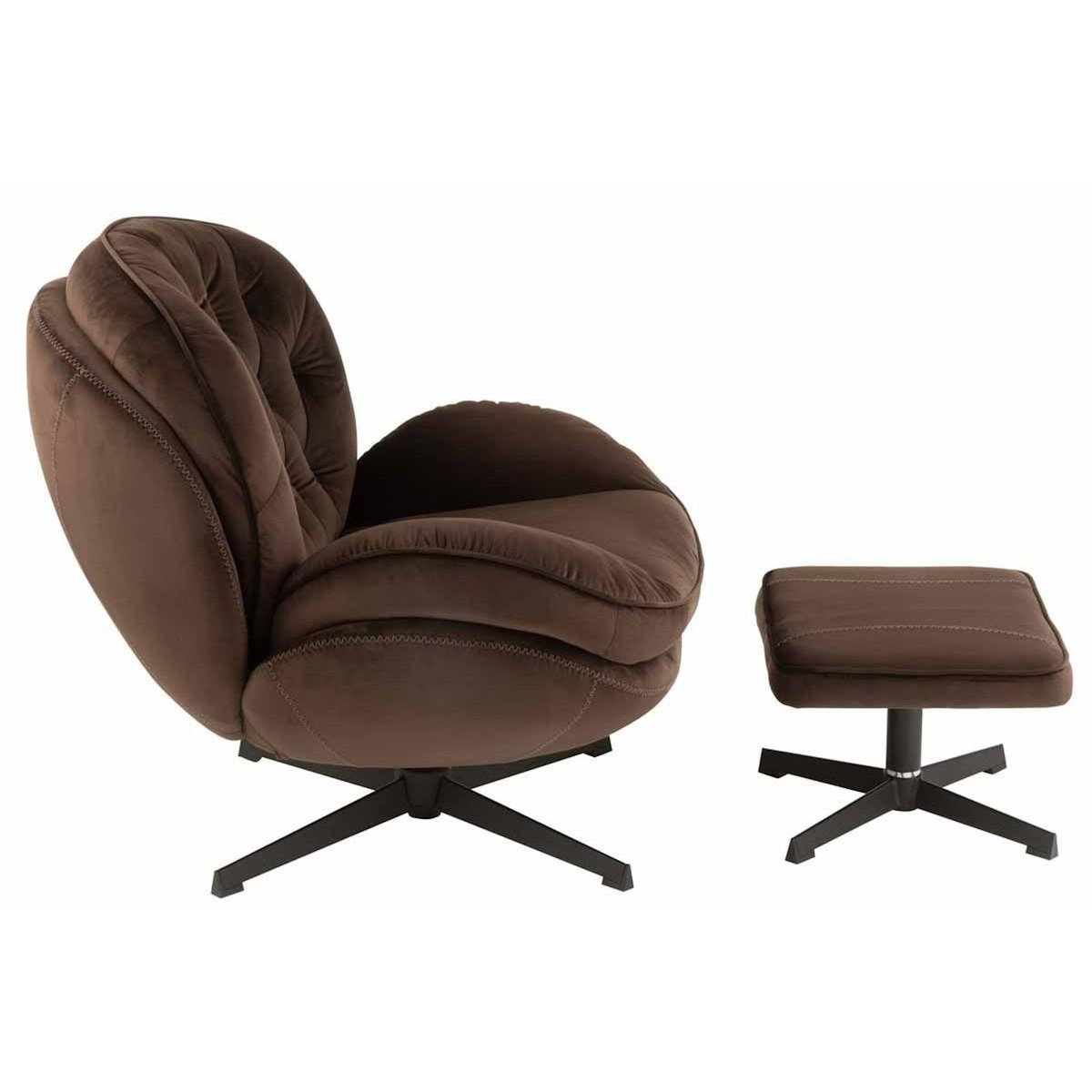 Paris Prix Fauteuil & Repose-Pieds  Relax  88cm Marron Foncé