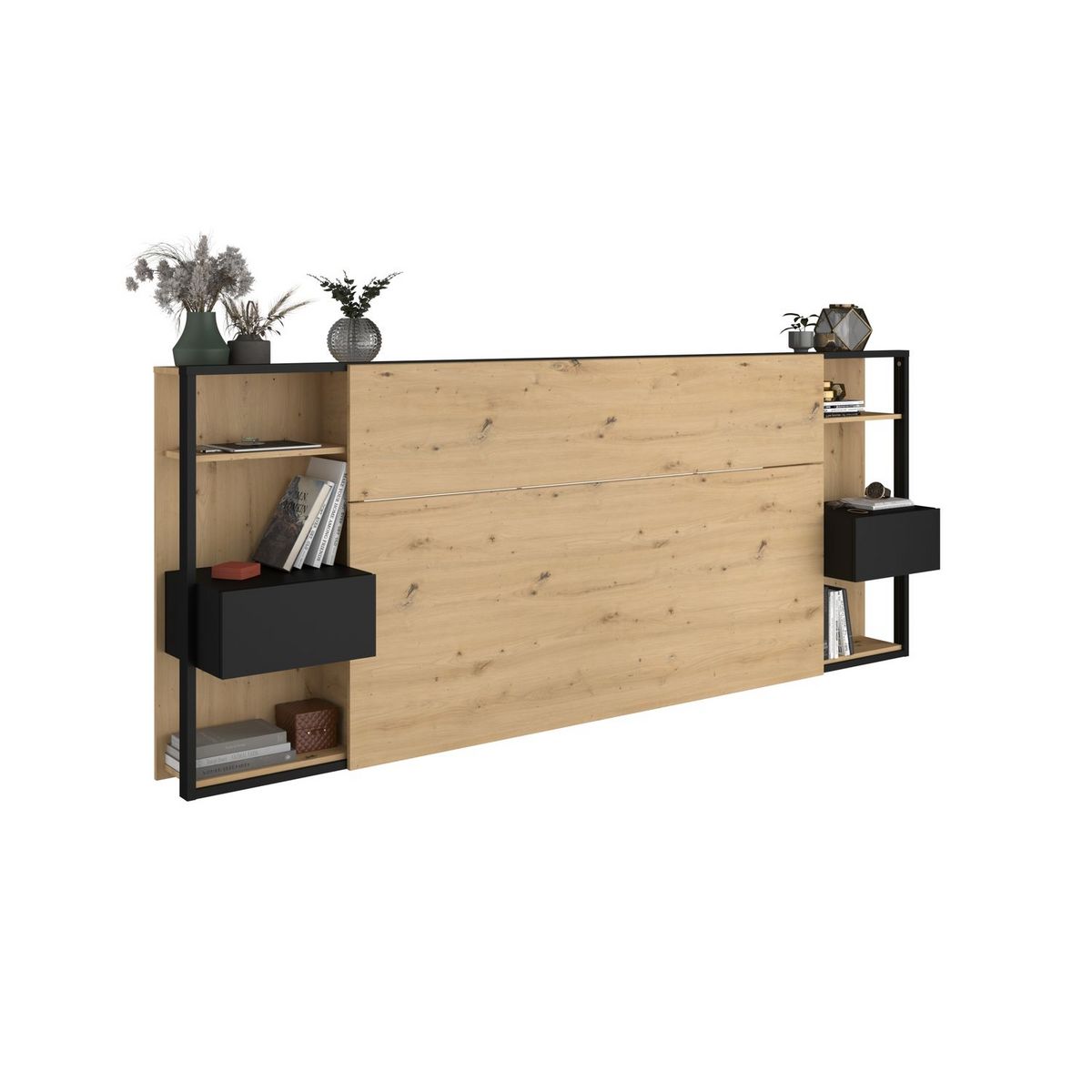 Tête de lit pour lit 140 ou 160 cm avec rangements PAM