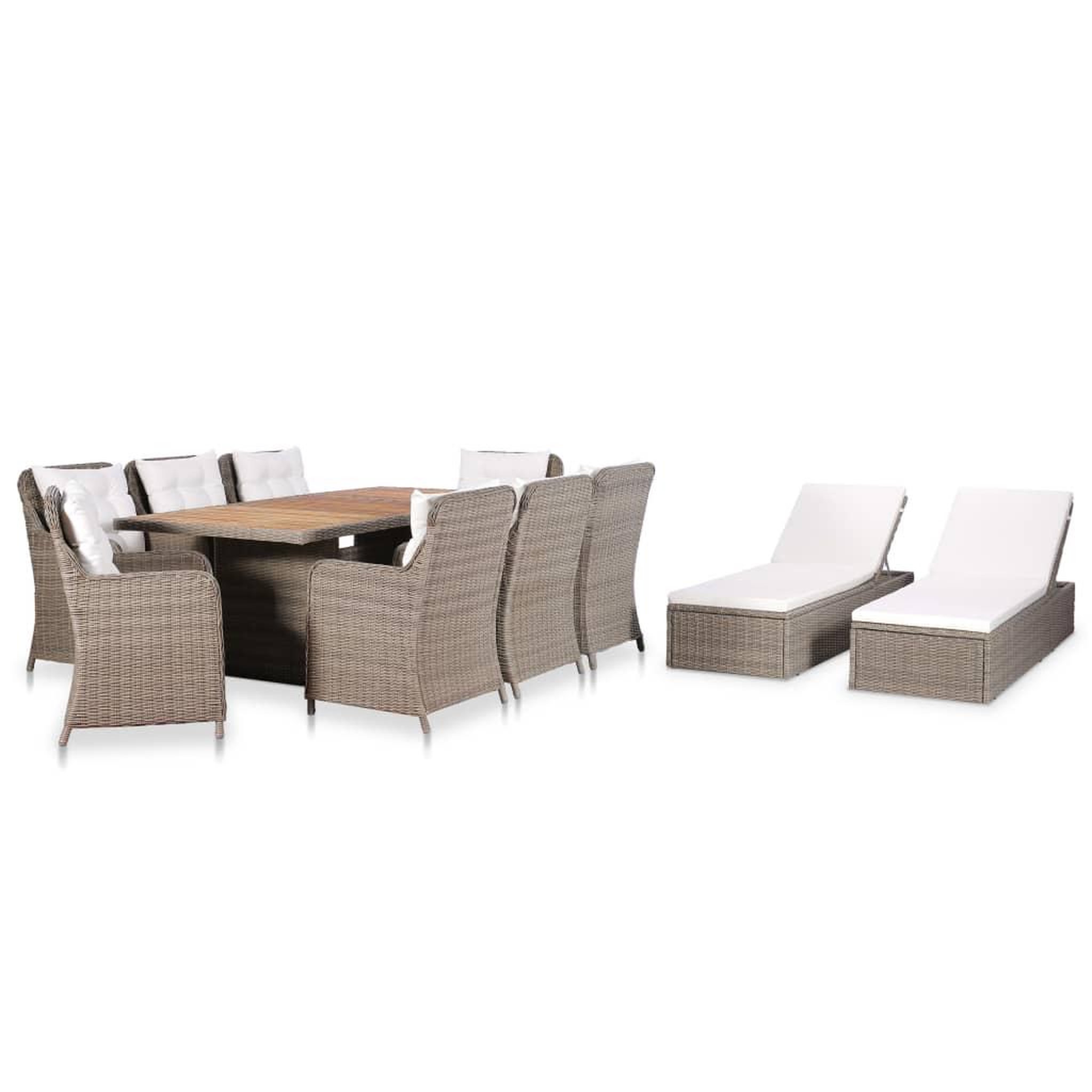 Voir la diapositive 1 : VIDAXL Ensemble a manger d'exterieur 11 pcs Resine tressee