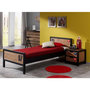 Voir la diapositive 1 : Paris Prix Pack - Lit Enfant, Sommier & Chevet  Alex  90x200cm Marron & Noir