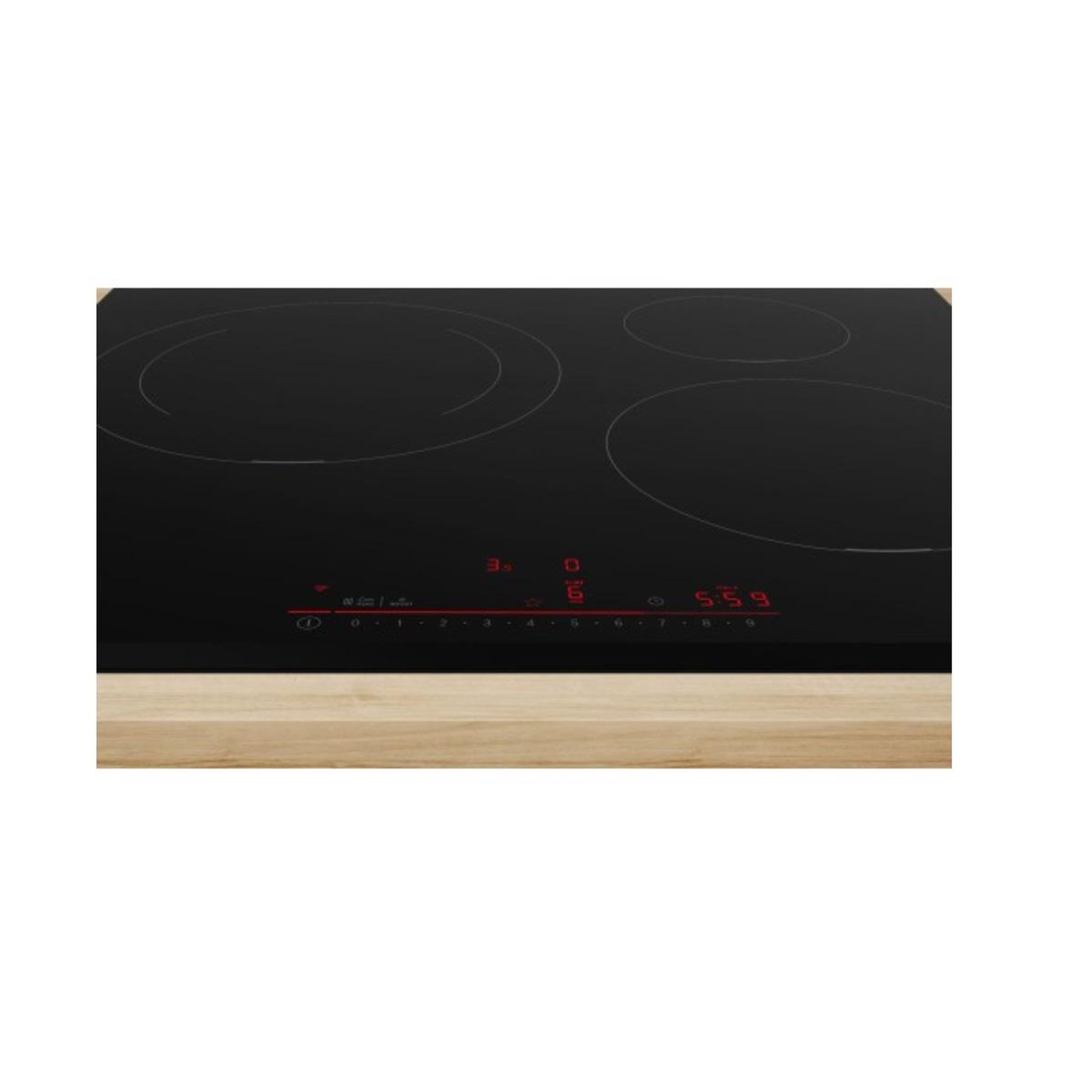 Voir la diapositive 2 : BOSCH Table de cuisson induction 60cm 3 feux 7400w noir - PIJ631HB1E