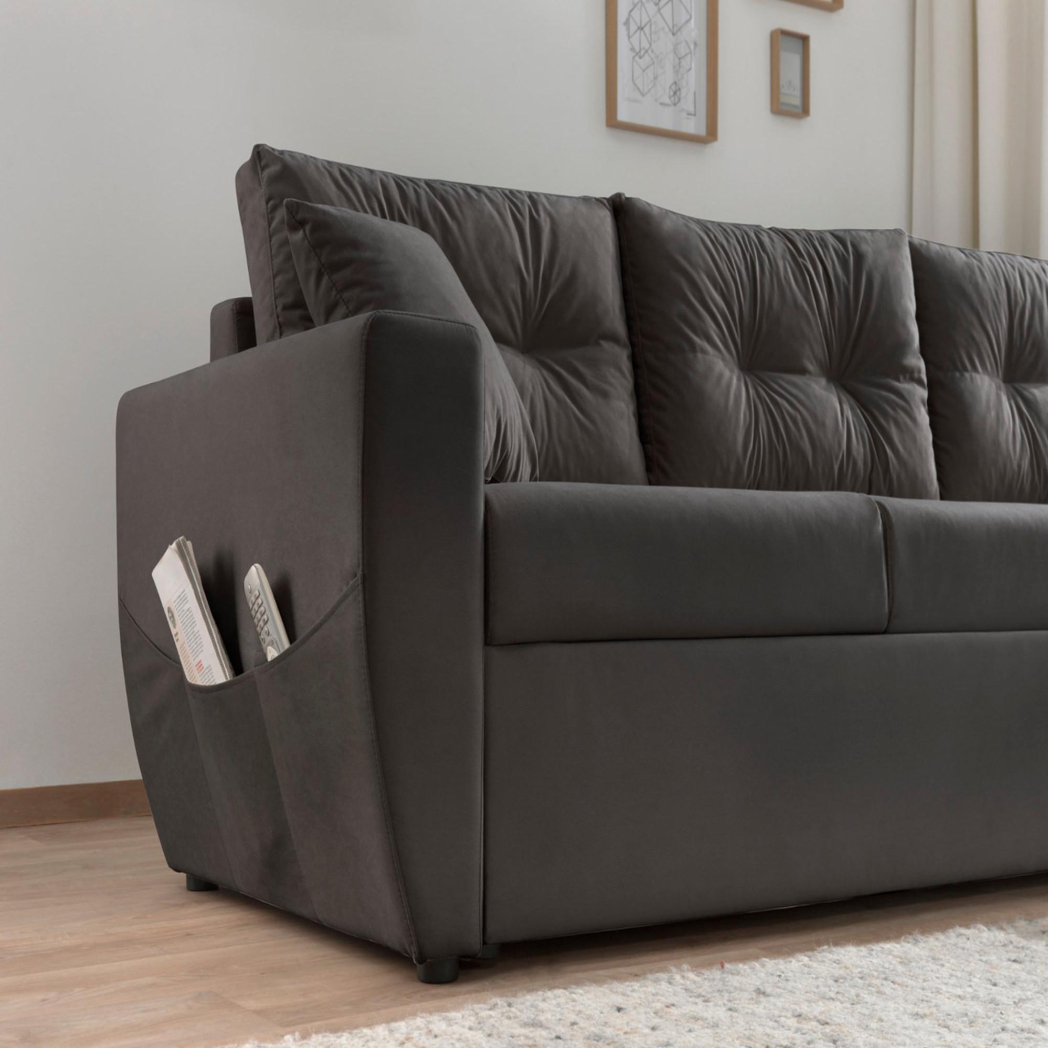 Voir la diapositive 5 : BEST MOBILIER Astoria - canapé d'angle réversible - convertible avec coffre - style contemporain- 4 places