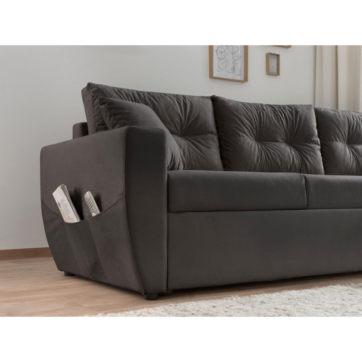 BEST MOBILIER Astoria - canapé d'angle réversible - convertible avec coffre - style contemporain- 4 places