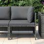 Voir la diapositive 3 : VIDAXL Canape d'angle sectionnel avec coussins Gris Resine tressee