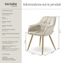 Voir la diapositive 6 : tectake Chaise de salle à manger en velours rembourré capitonné crème/or Lot de 4