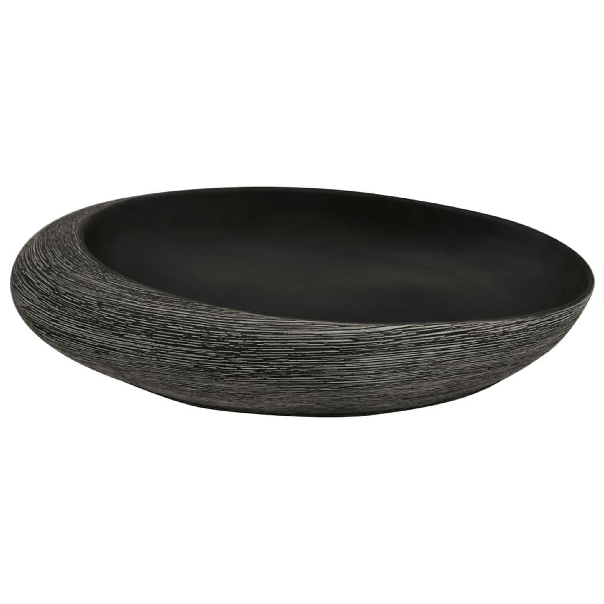 Voir la diapositive 4 : VIDAXL Vasque a poser gris et noir ovale 59x40x14 cm ceramique