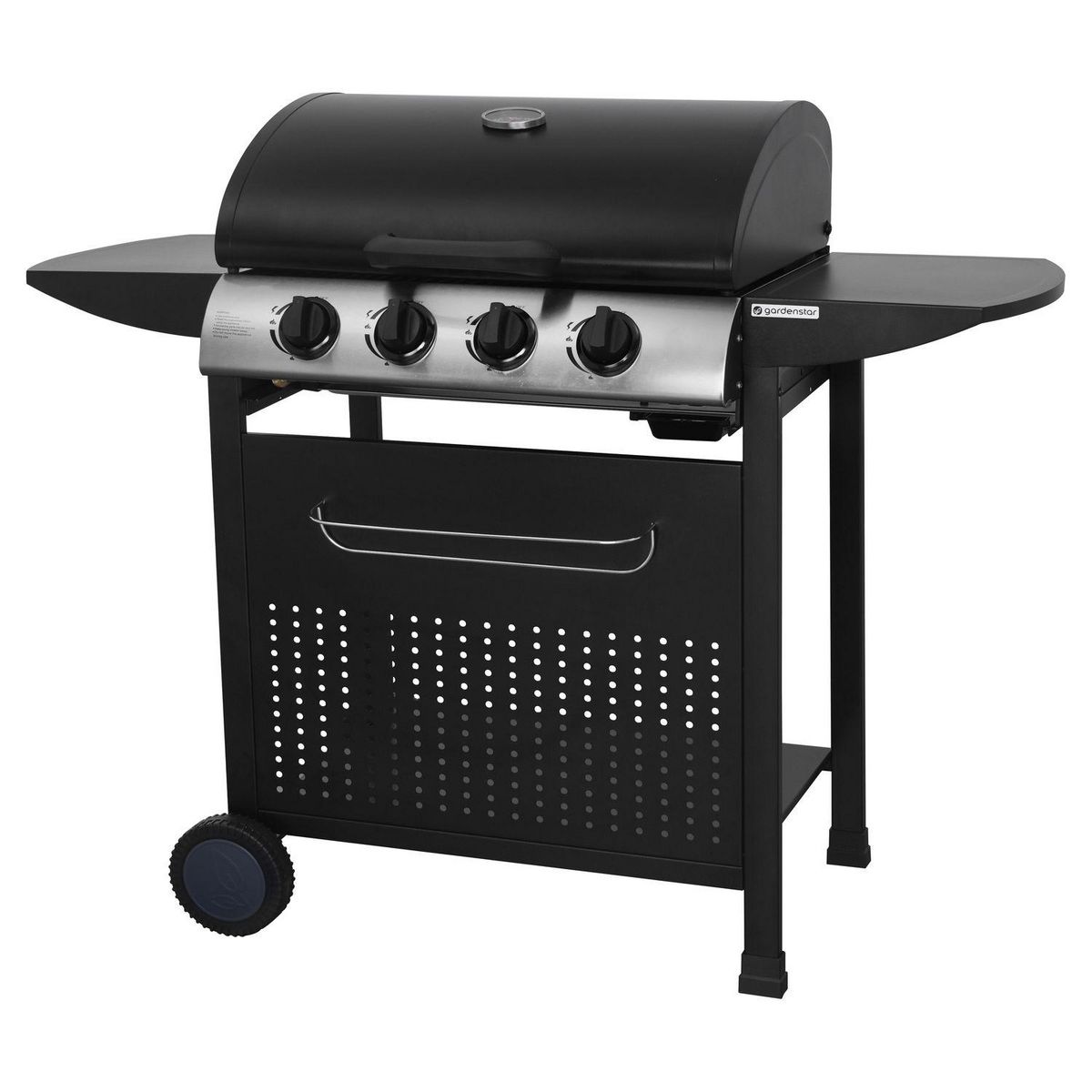 GARDENSTAR Barbecue gaz - 4 brûleurs - Acier