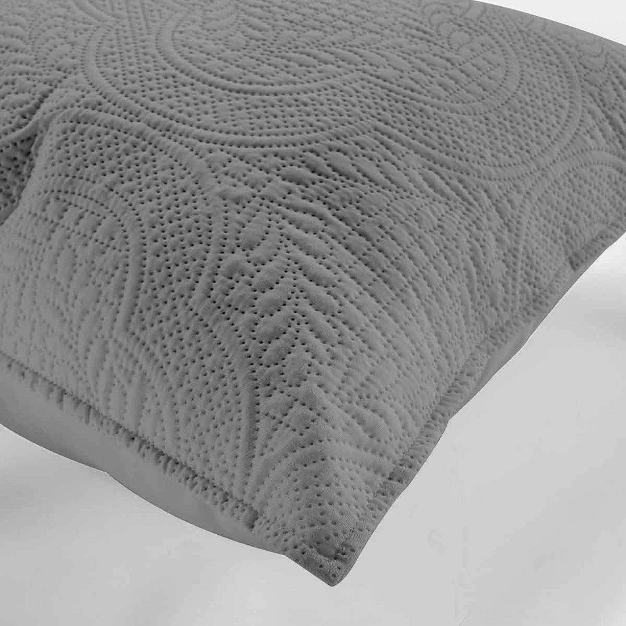 Voir la diapositive 3 : Douceur d'Intérieur Housse de coussin  romane  40x40cm anthracite
