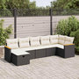 Voir la diapositive 1 : VIDAXL Salon de jardin 7 pcs avec coussins noir resine tressee