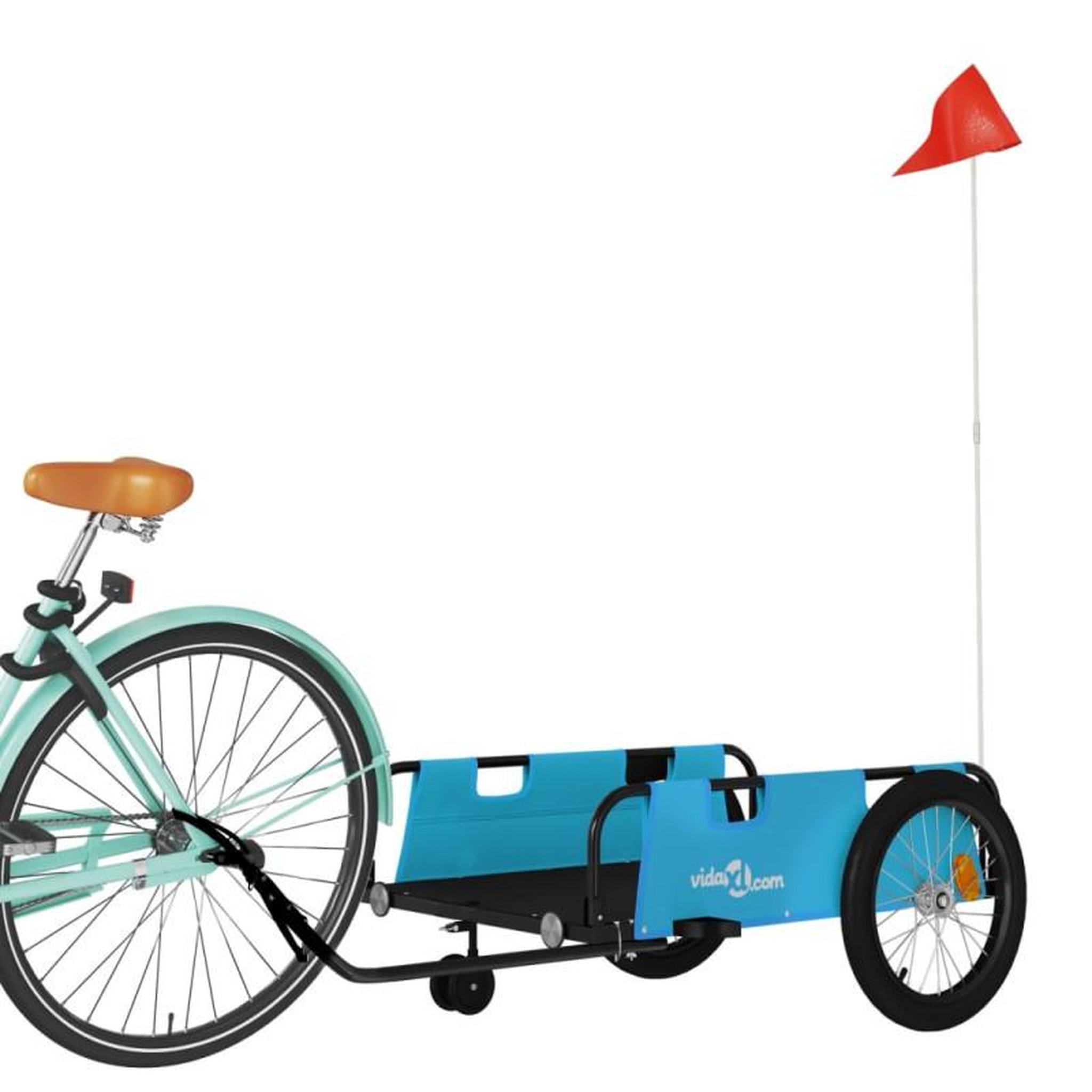 Voir la diapositive 3 : VIDAXL Remorque de vélo bleu et noir tissu oxford et fer
