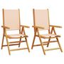 Voir la diapositive 2 : VIDAXL Chaises de jardin lot de 2 beige bois d'acacia massif et tissu