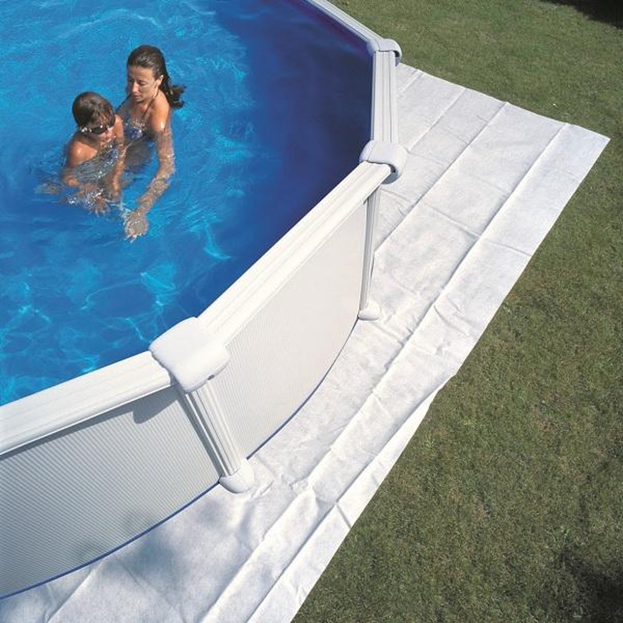 GRE Tapis de sol 5,50m x 5,50m pour piscine Ø6,50m, épaisseur 100g/m²