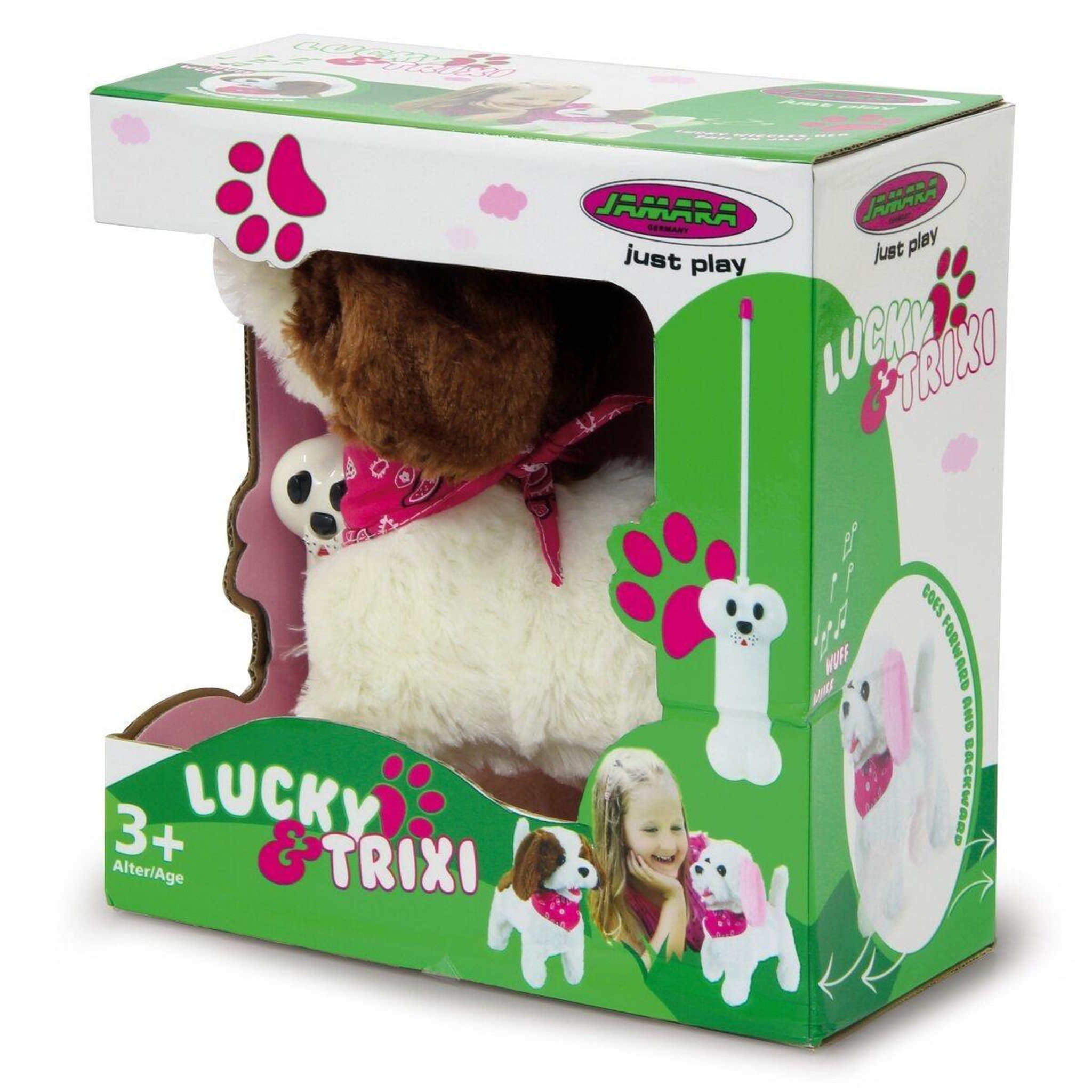 Voir la diapositive 2 : Jamara Lucky rc chien en peluche blanc/marron 27mhz
