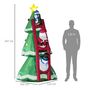 Voir la diapositive 3 : OUTSUNNY Décoration gonflable LED de Noël 2,47H m - sapin de Noël enneigé décoré avec échelle personnages - polyester imperméable