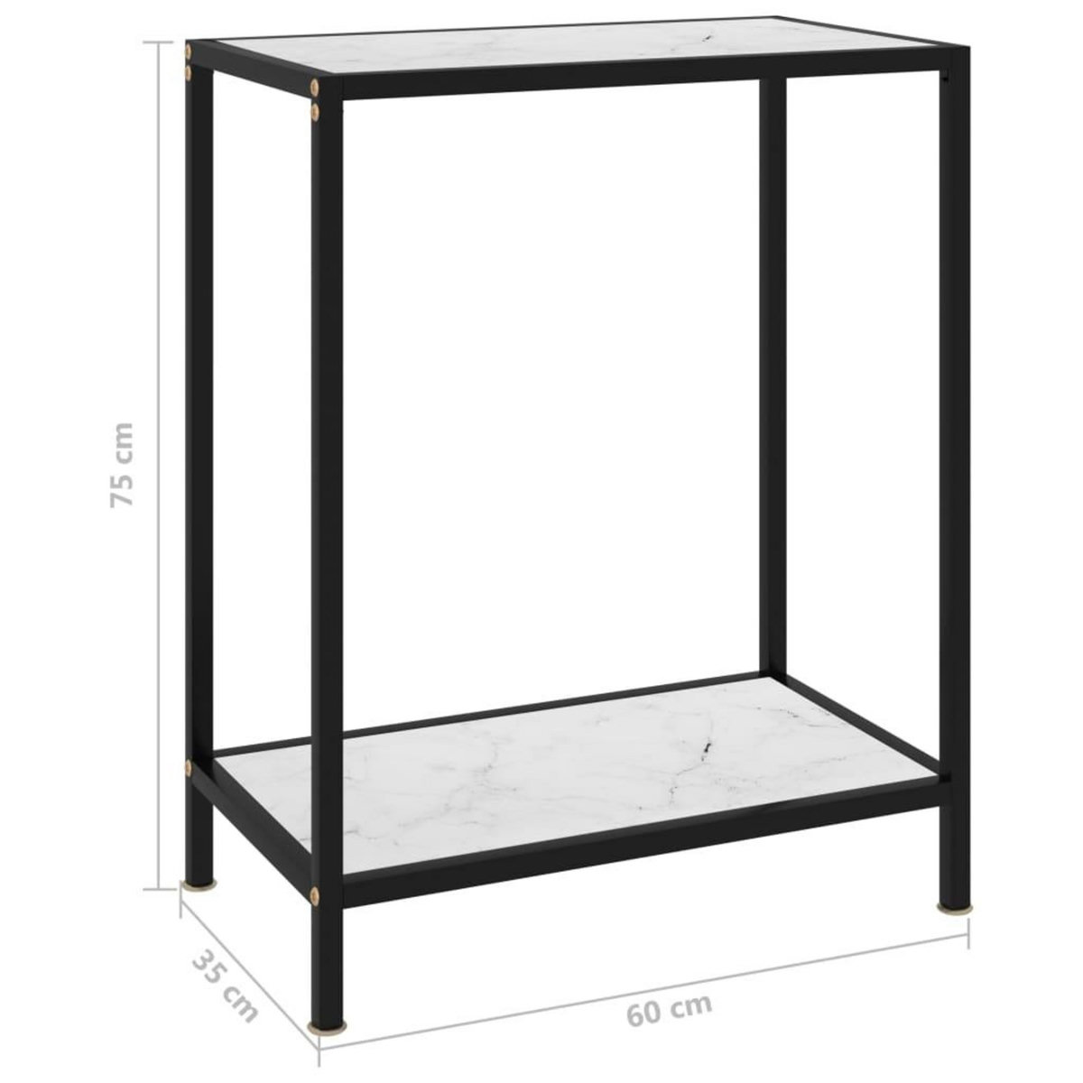 VIDAXL Table console Blanc 60x35x75 cm Verre trempe
