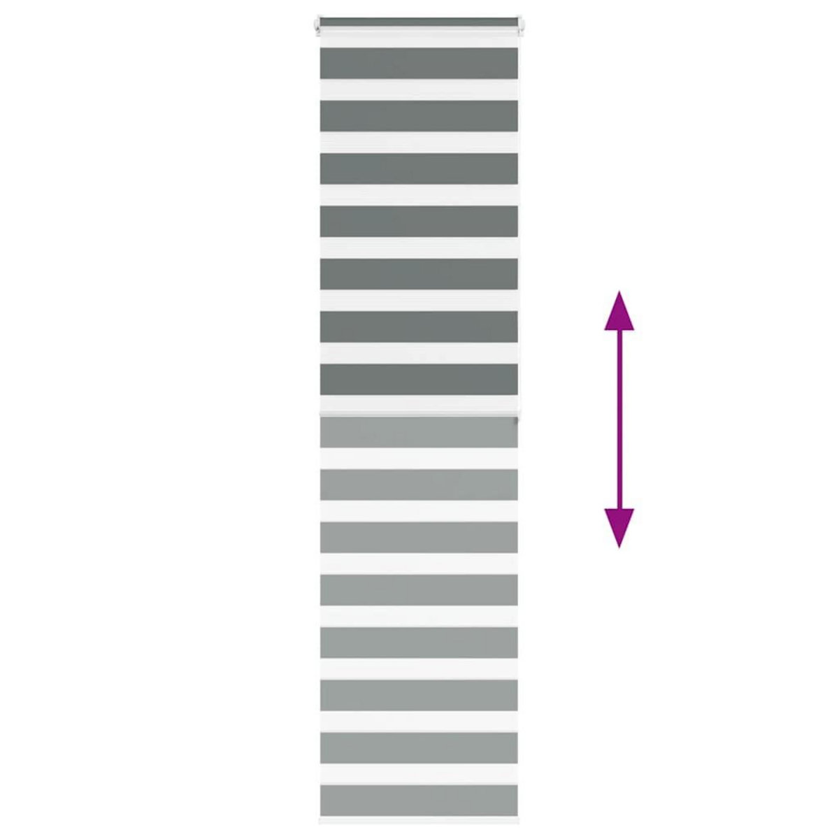 VIDAXL Store zebre gris fonce largeur du tissu 60,9 cm polyester