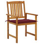 Voir la diapositive 2 : VIDAXL Chaises de jardin avec coussins lot de 8 Bois d'acacia solide