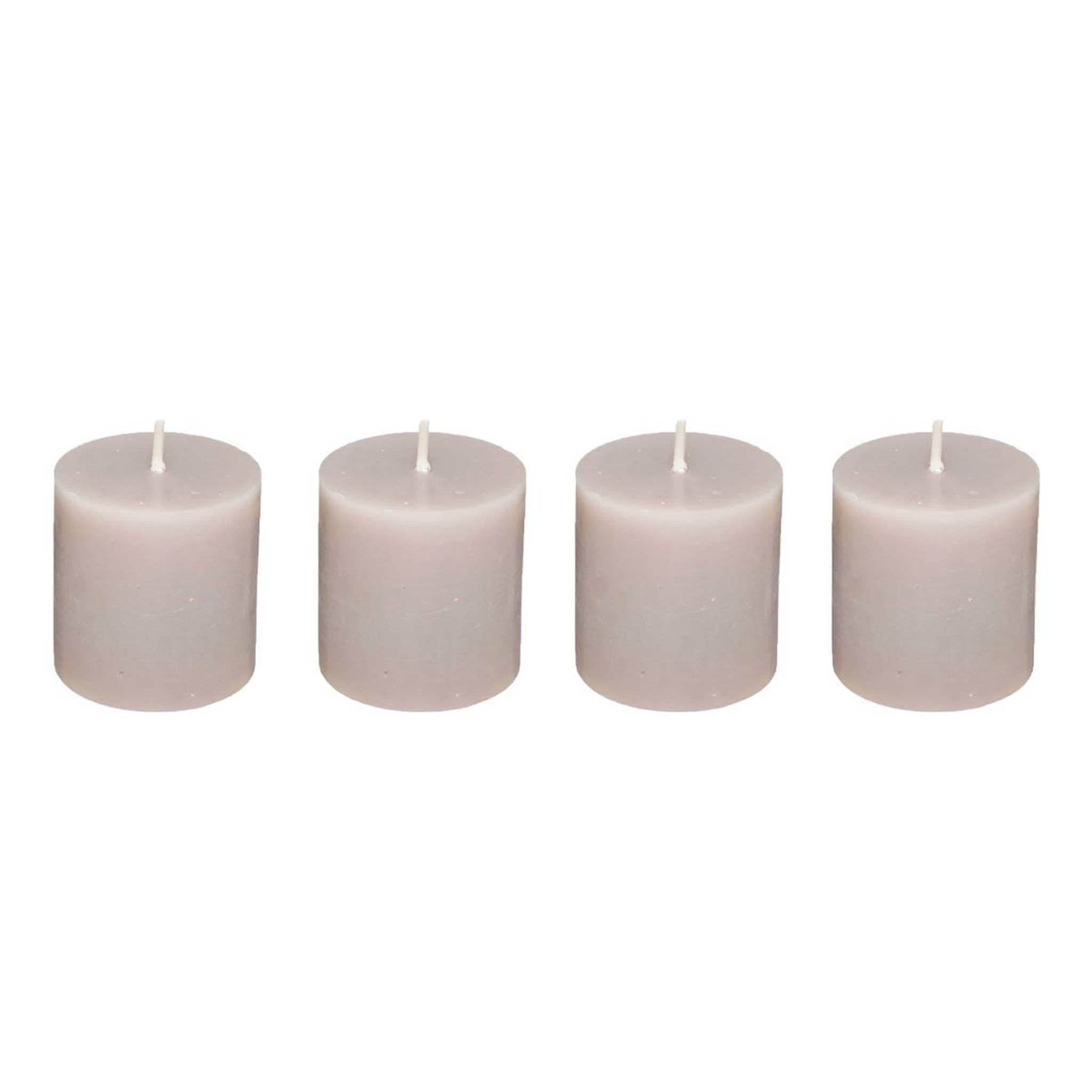 Voir la diapositive 1 : COMPTOIR DE LA BOUGIE Lot de 4 bougies votives  rustic  4,5cm taupe