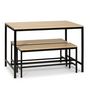 Voir la diapositive 2 : VS VENTA-STOCK Ensemble Table et 2 bancs Lisboa pour Salle à Manger et Cuisine, Structure métallique
