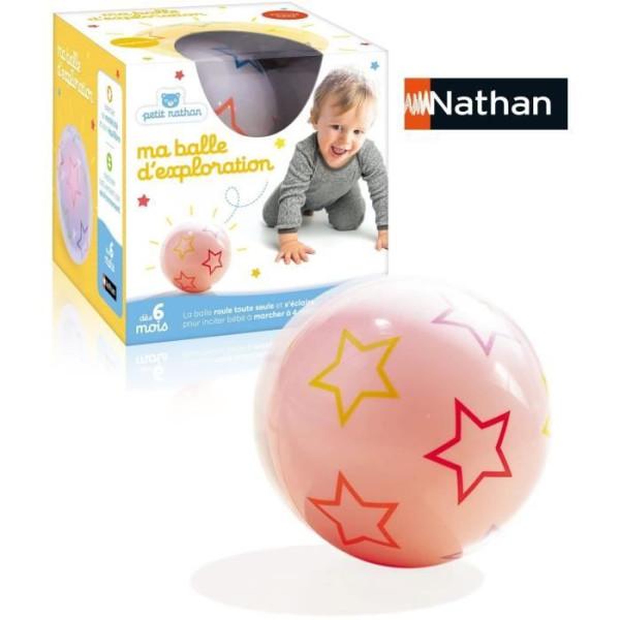 Voir la diapositive 3 : Nathan Jouet - nathan - balle d'exploration - motricité pour bébés, change de couleur et direction