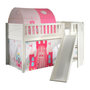 Voir la diapositive 1 : Paris Prix Lit Enfant Toboggan, Tente & Tunnel  Scott Princesse  90x200cm Blanc